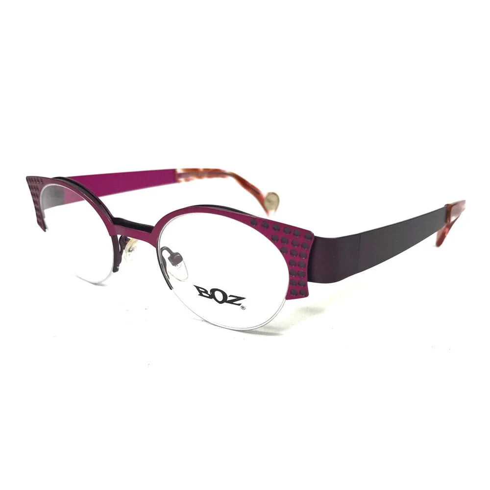 BOZ Eyeglasses Frames WILLY 8575 Pink Purple Spotted Cat Eye 44.5-21-135